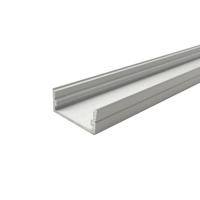 1 Metre Shallow Double-Width Surface Mounted White Aluminium Profile, 10x23 mm