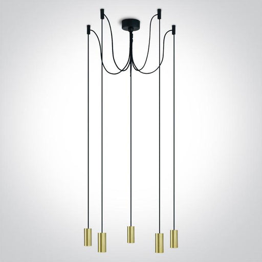 BRUSHED BRASS PENDANT 20W 5xE27.