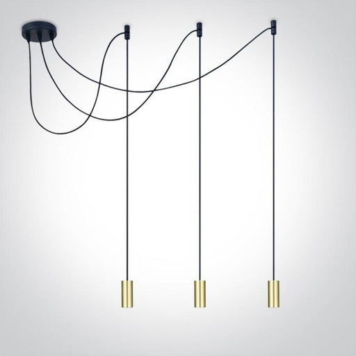 BRUSHED BRASS PENDANT 20W 3xE27.