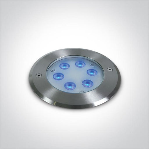 6X1W BLUE LED SS316 IP68 RECESSED UNDERWATER 24V.