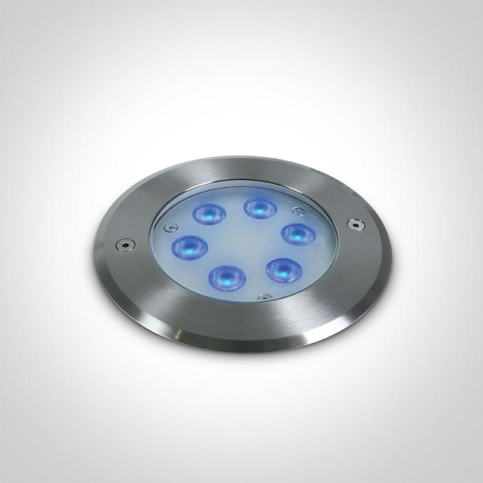 6X1W BLUE LED SS316 IP68 RECESSED UNDERWATER 24V.