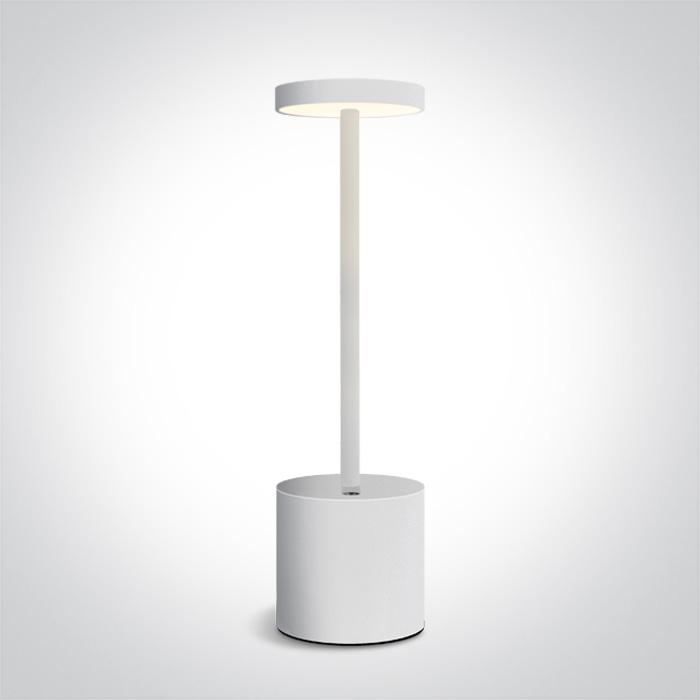 WHITE TABLE LAMP 3w WW IP54 USB RECHARGABLE DIMMABLE
