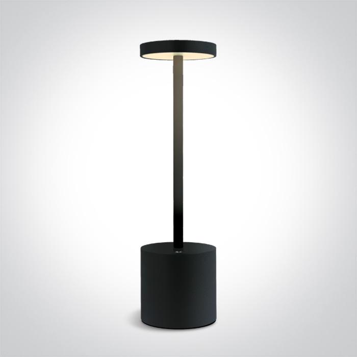 BLACK TABLE LAMP 3w WW IP54 USB RECHARGABLE DIMMABLE