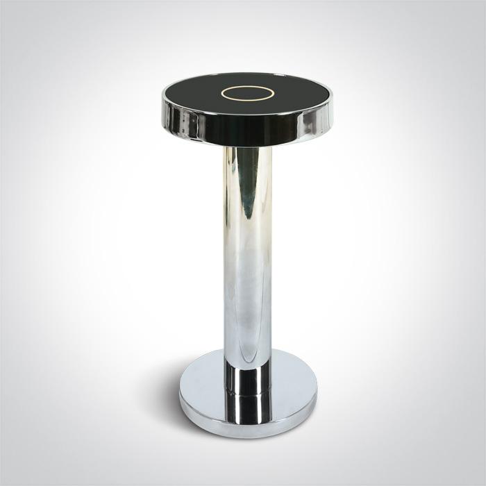 CHROME 2,5W TABLE LAMP RECHARGEABLE USB SOCKET IP65 DIMMABLE
