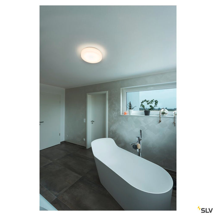 LIPSY 40 Drum CW, LED Outdoor surface-mounted wall and ceiling light, white, IP44 3000/4000K