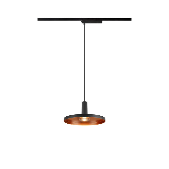 LALU SET, 1~ pendant light, LED base, PLATE 22, PHASE, pendant length 200 cm, 2700/3000K, 40°, black