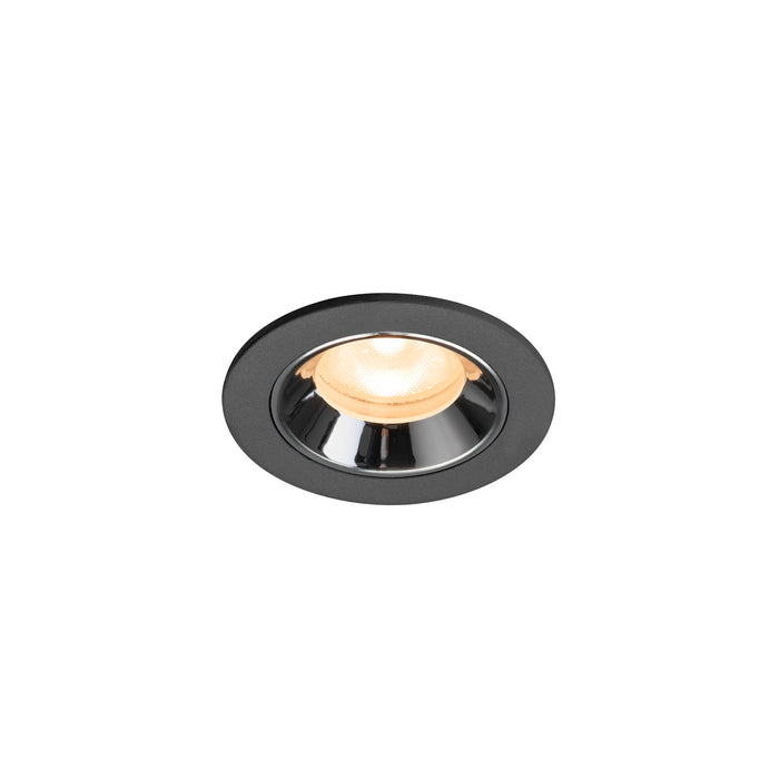 NUMINOS XS, black/chrome recessed ceiling light 2700 K 55°