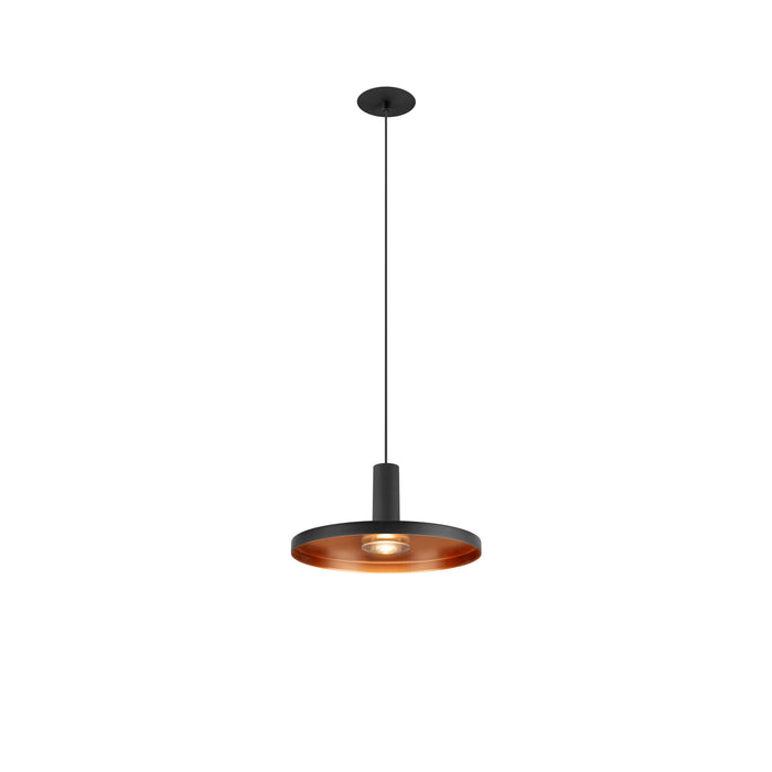 LALU SET, pendant light, LED Base, PLATE 22, PHASE, Recessed, pendant length 200 cm, 2700/3000 K, 40°, black