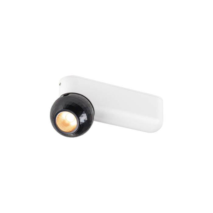 DYSKO, Wall and ceiling-mounted light, single, PHASE, 2700K, 6.7W, 36°, white / black