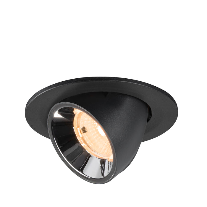 NUMINOS GIMBLE S, black/chrome recessed ceiling light 2700 K 55°
