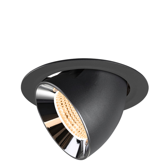 NUMINOS GIMBLE XL, black/chrome recessed ceiling light 2700 K 55°