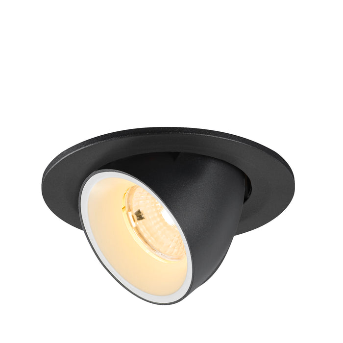 NUMINOS GIMBLE S, Recessed ceiling light, 3000 K, 55°, IP20, round, black / white