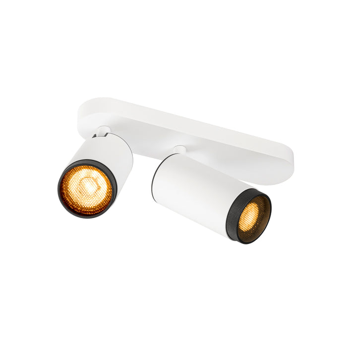 GRIP! L, SPOT CL, double, QPAR51, ceiling-mounted light, cylindrical, 2 x max. 6 watts, white/black