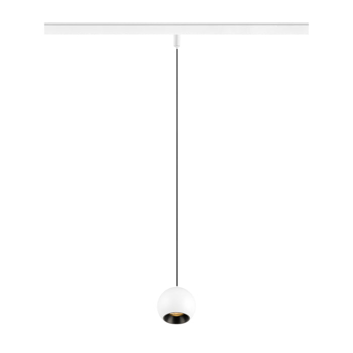 LIGHT EYE 2.0, 48V pendant light, DALI, pendant length 200 cm, 3000K, 30°, white / black