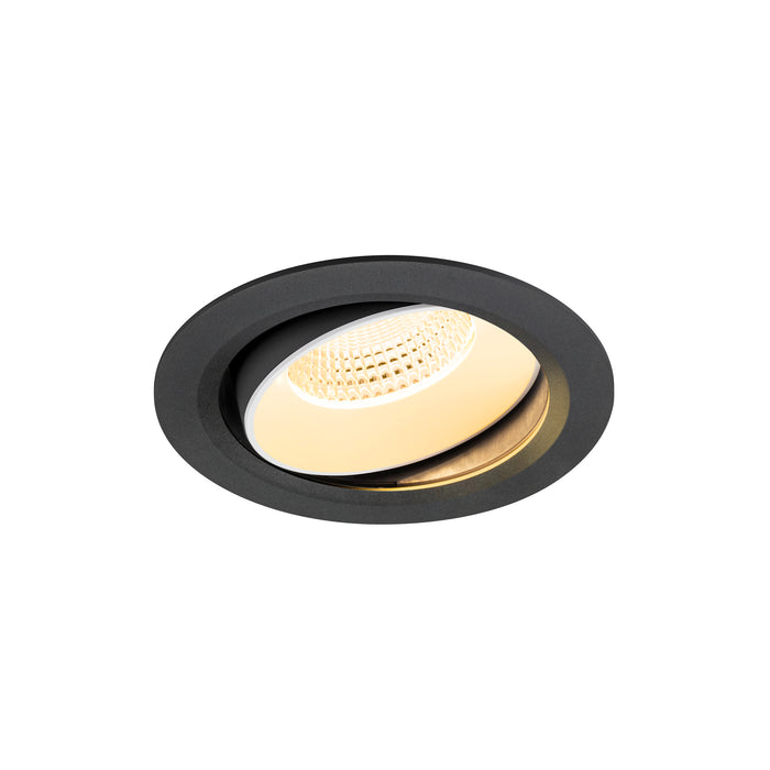NUMINOS MOVE XL, Recessed ceiling light, 3000 K, 55°, IP20, round, black / white