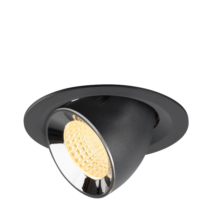 NUMINOS GIMBLE M, black/chrome recessed ceiling light 3000 K 55°