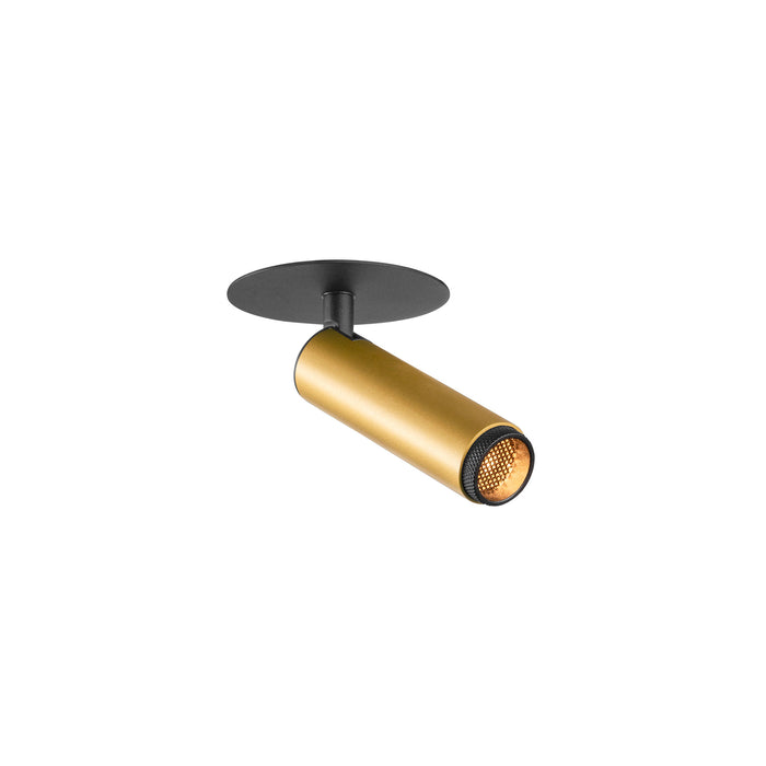GRIP! S, Recessed ceiling light, PHASE, 2700 K, 29°, IP20, cylindrical, gold / black