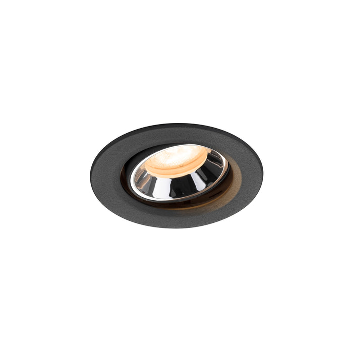 NUMINOS MOVE XS, black/chrome recessed ceiling light 2700 K 55°