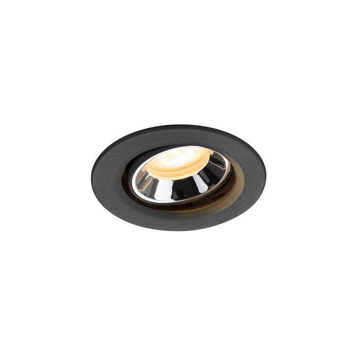 NUMINOS MOVE XS, black/chrome recessed ceiling light 3000 K 55°