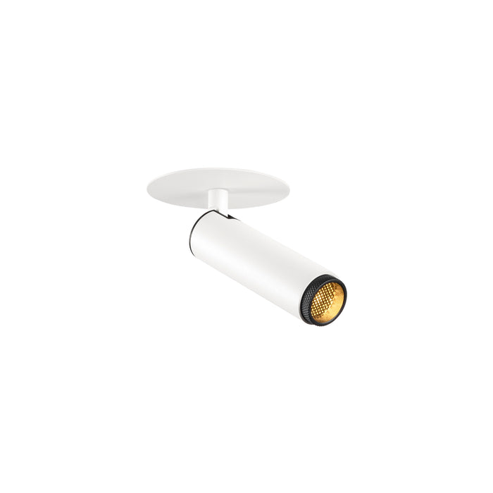 GRIP! S, Recessed ceiling light, PHASE, 3000 K, 29°, IP20, cylindrical, white / black