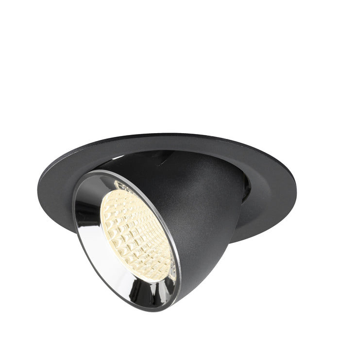 NUMINOS GIMBLE M, black/chrome recessed ceiling light 4000 K 55°