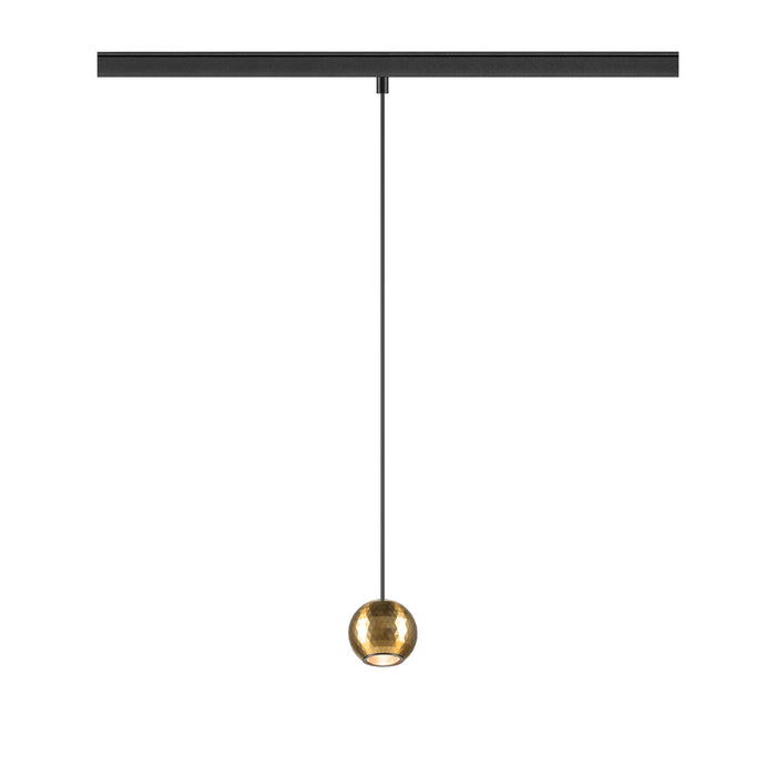 DYSKO, 48V pendant light, DALI, pendant length 200 cm, 2700K, 36°, black / gold