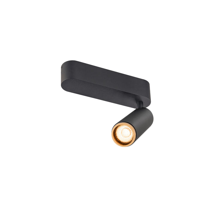 GRIP! M, Ceiling-mounted light, single, PHASE, 2700K, 14W, 42°, black / gold