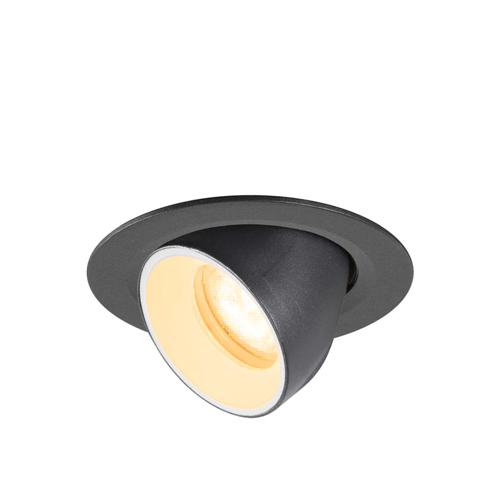 NUMINOS GIMBLE XS, Recessed ceiling light, 3000 K, 55°, IP20, round, black / white