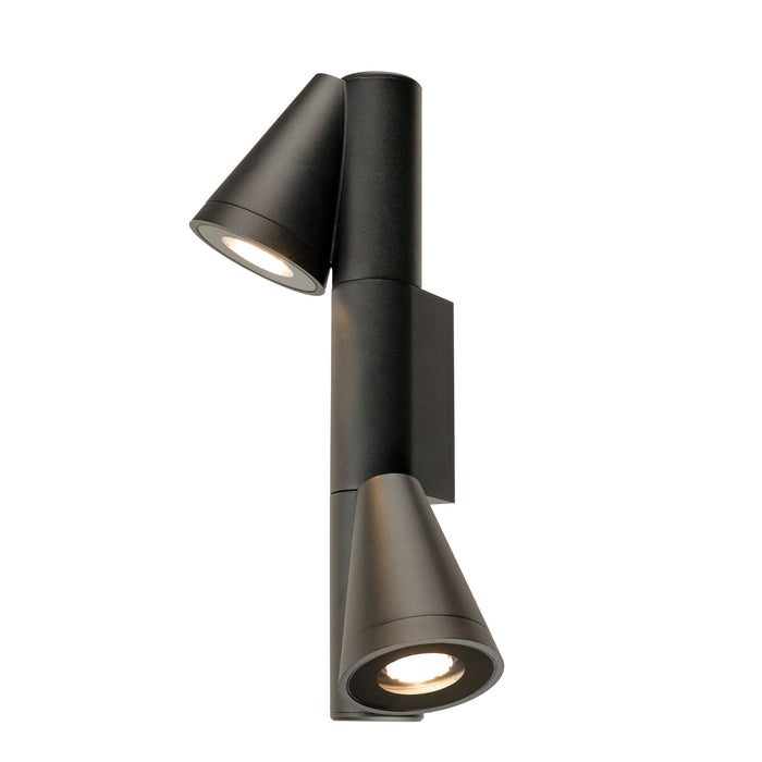 T-TUBE, wall-mounted light, GU10, double, IP65, max. 10 W, black