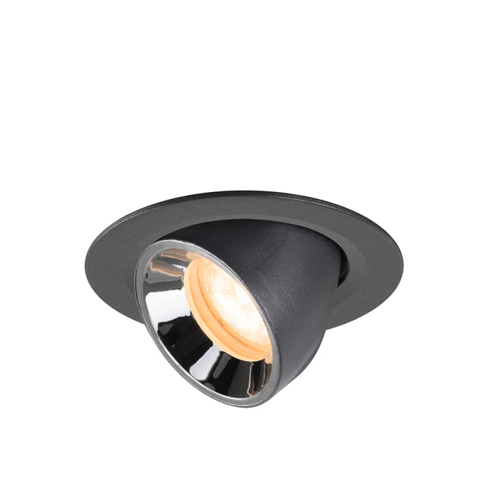 NUMINOS GIMBLE XS, black/chrome recessed ceiling light 2700 K 55°