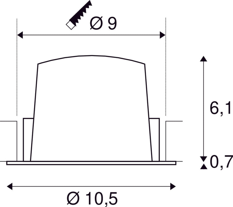 NUMINOS DL M, Indoor LED recessed ceiling light black/white 2700K 55°, including leaf springs