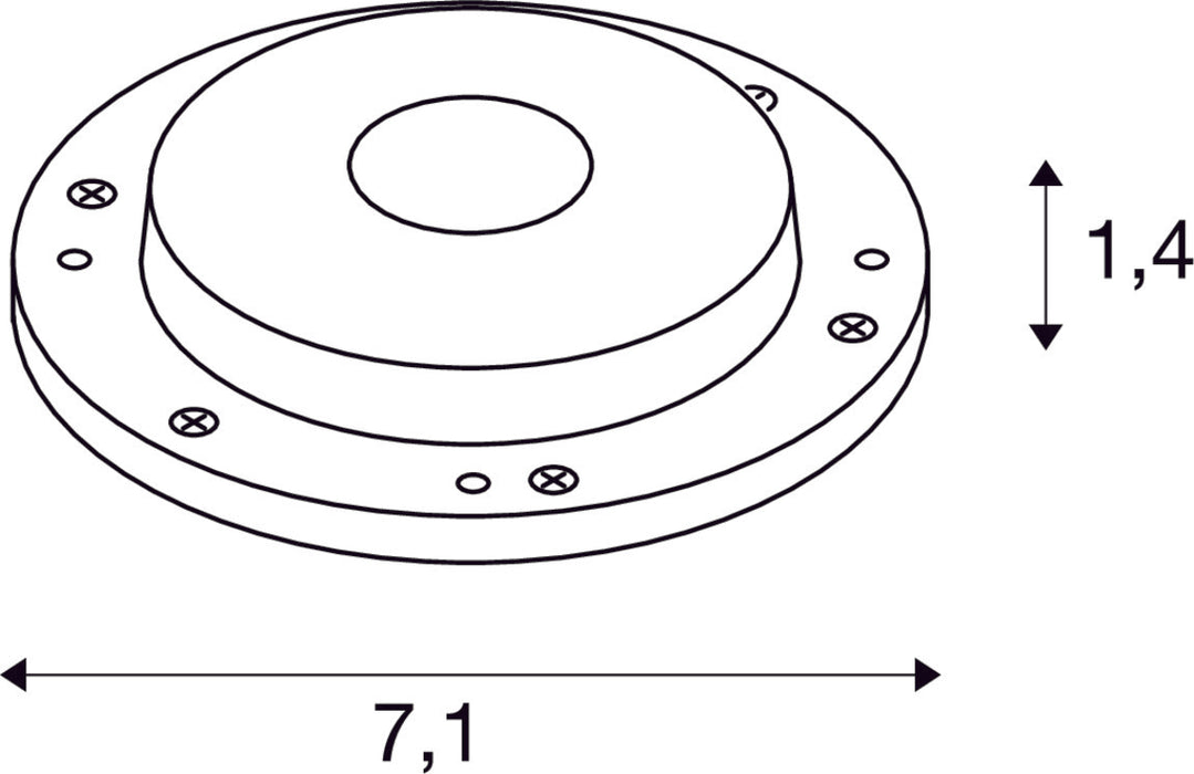 SMALL PLOT Module, stainless steel / frosted LED module, 3W 3000K CRI80 180°