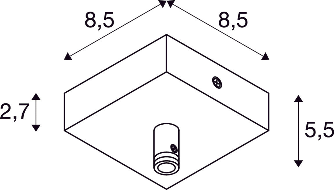 CEILING PLATE, for GLENOS, matt white, with strain relief