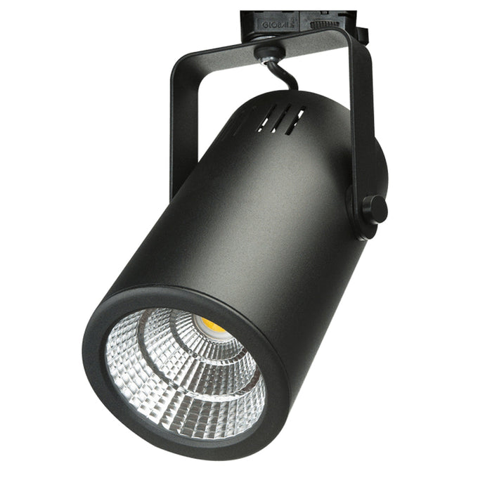 Lungo 18°, Black, 4000k Fresh Fish, 2000lm, CRI>90, 3-phase Track Fixture-Dali Dimmable (1-phase adapter)