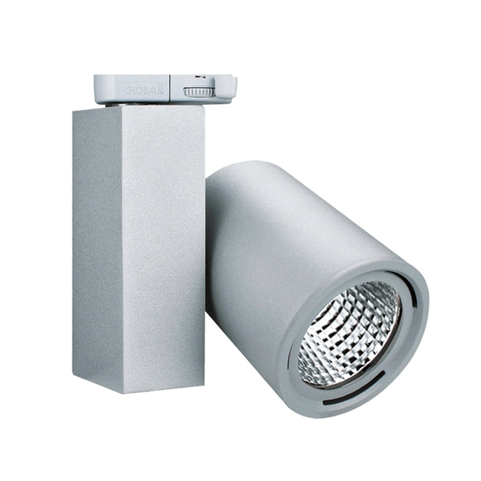 Mercato 15°, Grey, 4000k, 1100lm, CRI>80, 3-phase Track Fixture-Dali Dimmable (1-phase adapter)