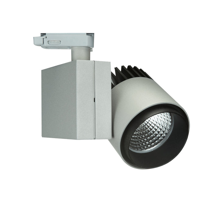 Presenta 24°, Grey, 4000k Fresh Fish, 1100lm, CRI>90, 3-phase Track Fixture-With Glass Lens