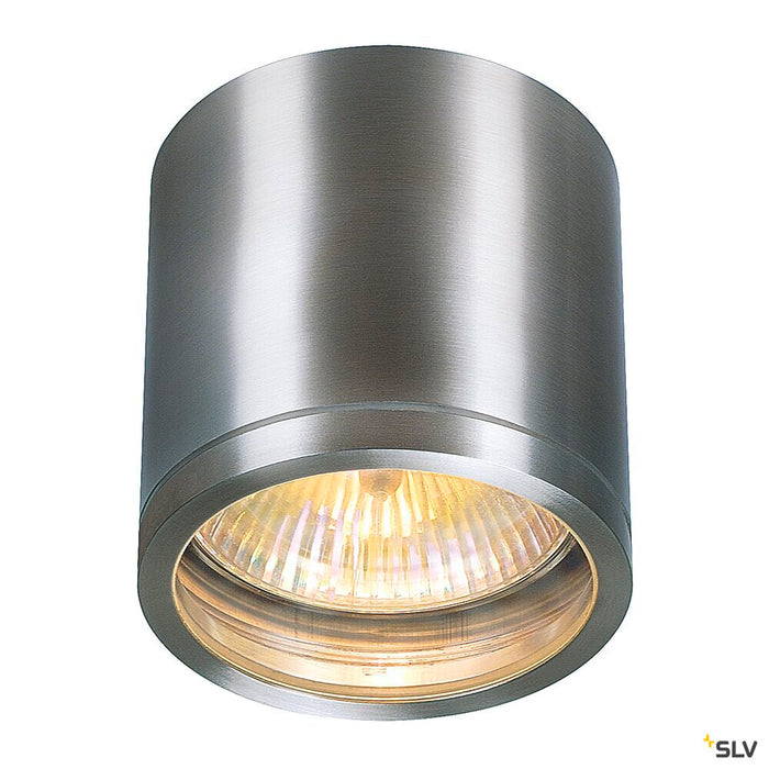 ROX CEILING OUT, QPAR11, outdoor ceiling light, brushed aluminium, max. 50W, IP44