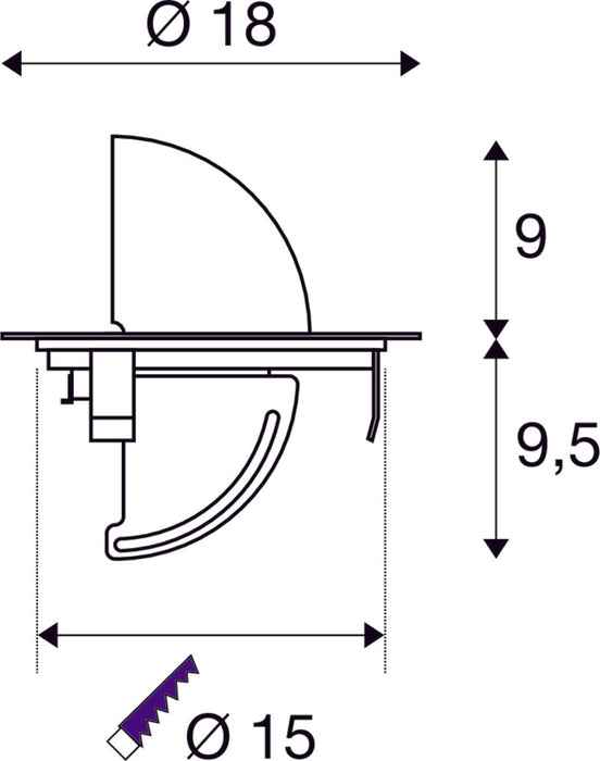 GIMBLE OUT, inground fitting, LED, 3000K, stainless steel 316, 36°, IP67