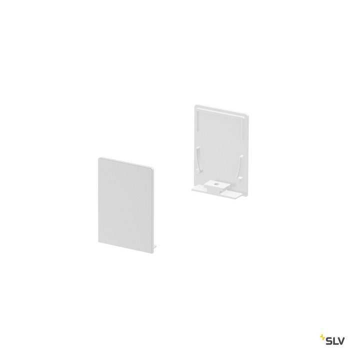 END CAPS, for GRAZIA 20 surface mounted profile standard, 2 pieces, high version, white