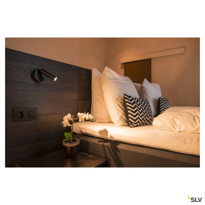 KARPO 30 CW, LED Indoor surface-mounted wall and ceiling light, single black 3000K dimmable