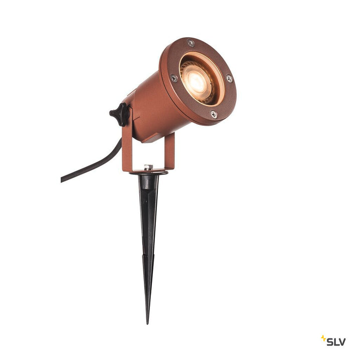 BIG NAUTILUS QPAR51, Outdoor ground spike luminaire, rust coloured IP65 max. 11W