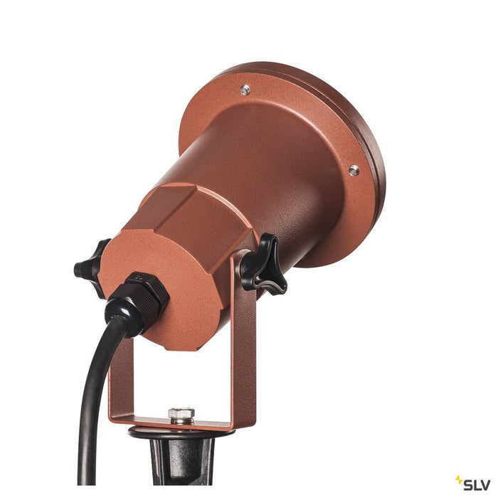 BIG NAUTILUS QPAR51, Outdoor ground spike luminaire, rust coloured IP65 max. 11W