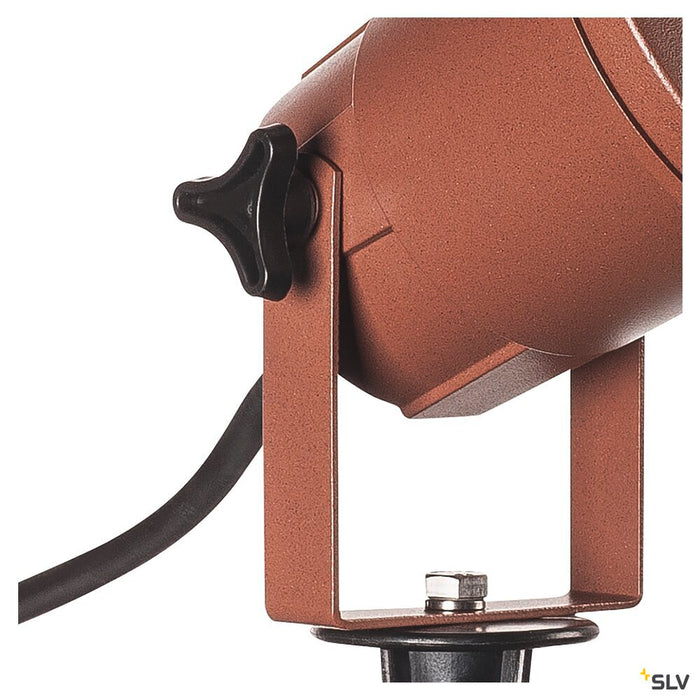 BIG NAUTILUS QPAR51, Outdoor ground spike luminaire, rust coloured IP65 max. 11W