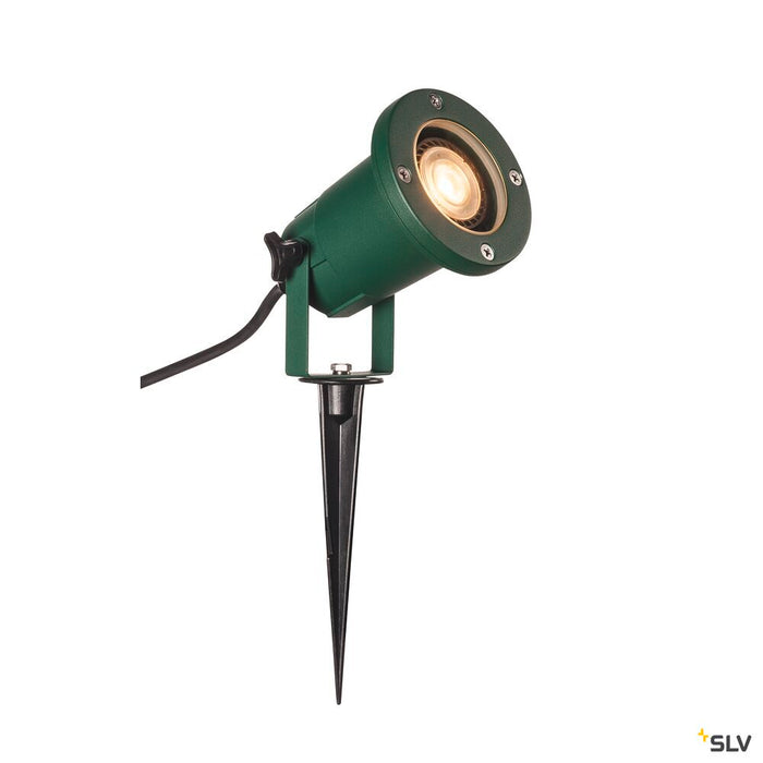 BIG NAUTILUS QPAR51, outdoor ground spike luminaire, green IP65 max. 11W
