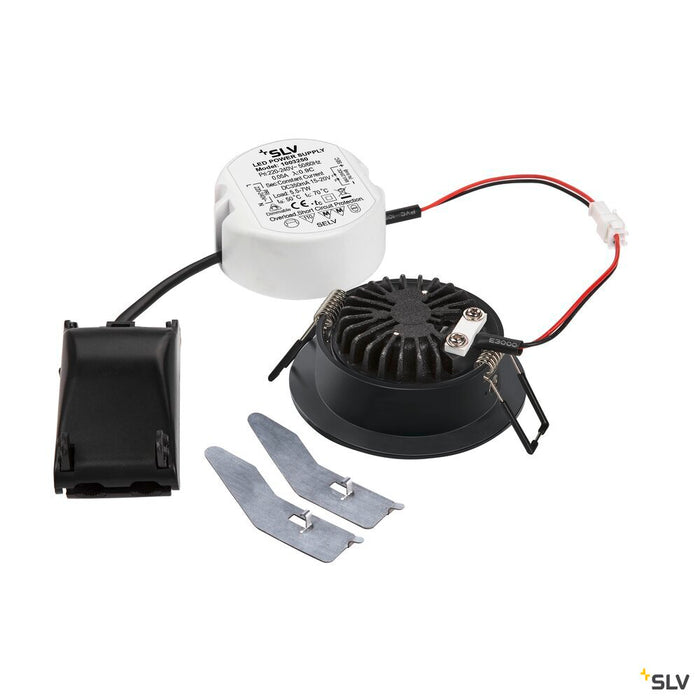 NEW TRIA round, LED indoor recessed ceiling light, black, 1800-3000K, 7.2W