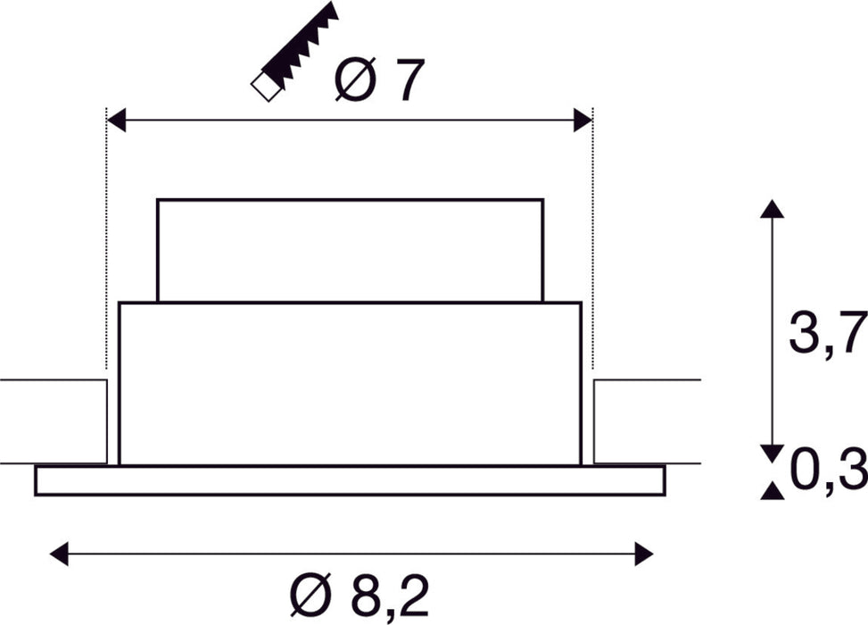 NEW TRIA round, LED indoor recessed ceiling light, black, 1800-3000K, 7.2W