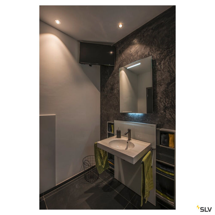 NEW TRIA round, LED indoor recessed ceiling light, brushed aluminium, 1800-3000K 7.2W