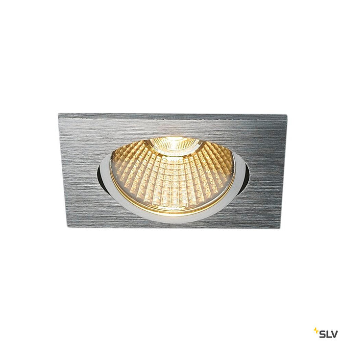 NEW TRIA angular, LED indoor recessed ceiling light, brushed aluminium, 1800-3000K 7.2W
