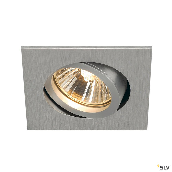 NEW TRIA 68 square, indoor recessed ceiling light, QPAR51 brushed aluminium 50W