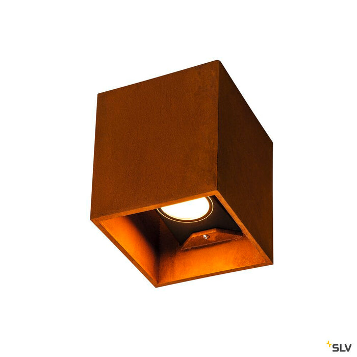 Rust Wall Light RUSTY UP/DOWN WL, outdoor LED surface-mounted wall light square rust C